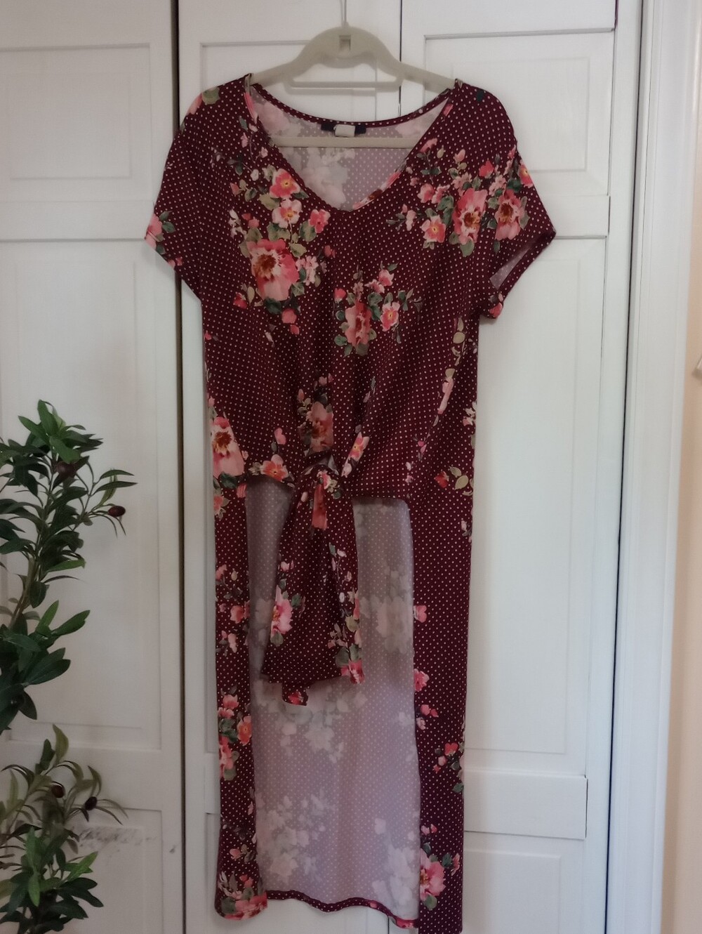 Arabella high-low tie-front top/tunic dress Size 1X